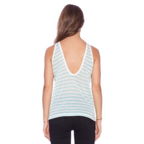 T by Alexander Wang Linen Stripe Tank in Seafoam & White NWT - Picture 7 of 12